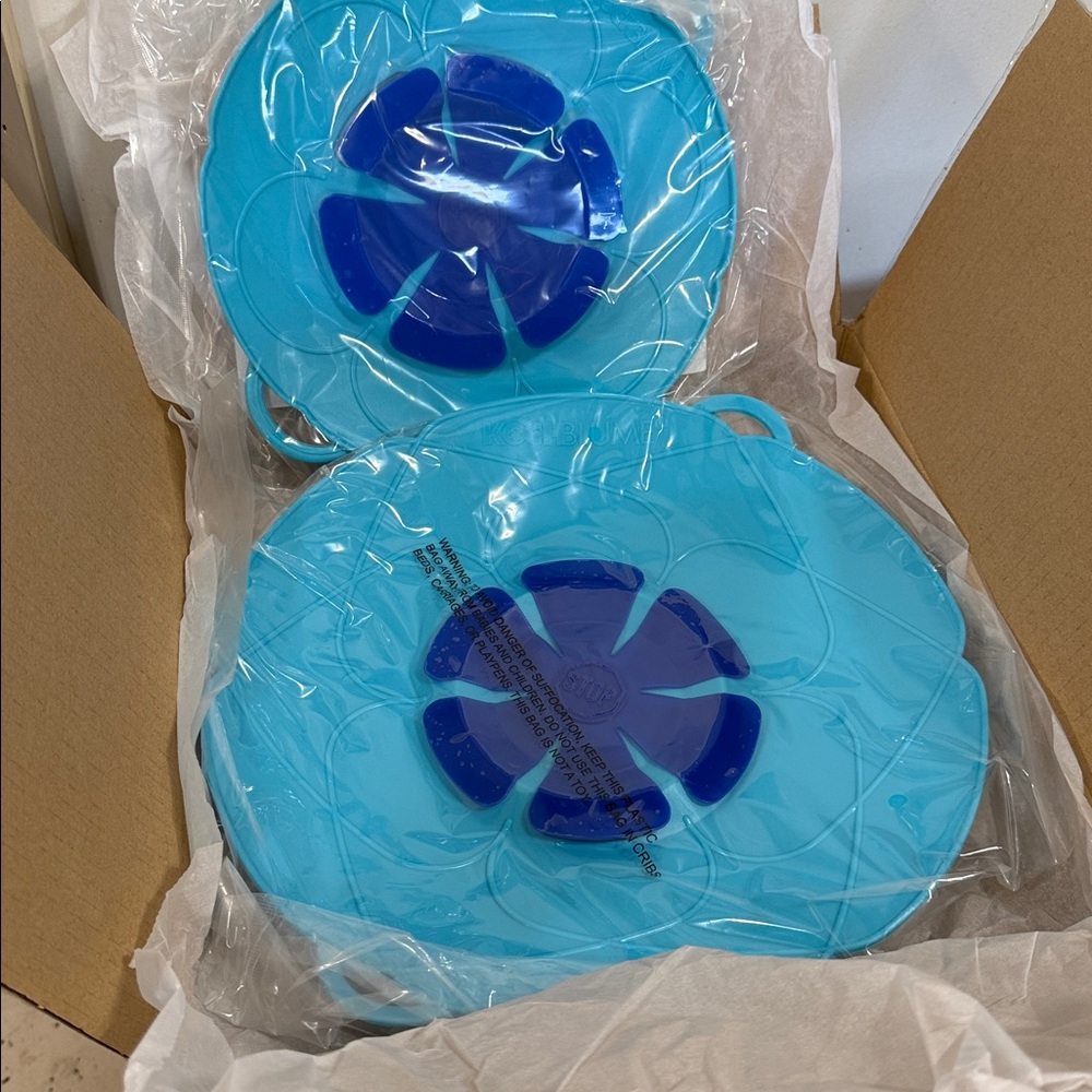 QVC Blue Silicone Spill Stoppers